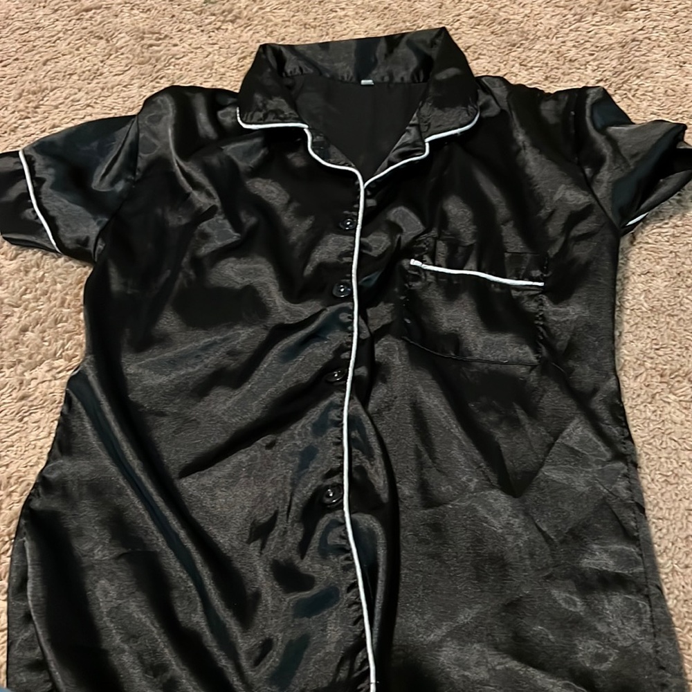 Silk Button Up Night Shirt